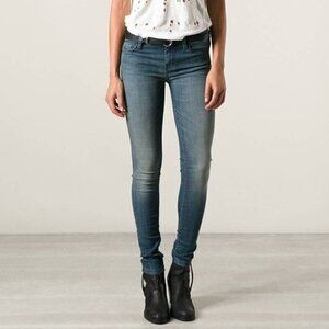 IRO Raquel Denim Distressed Blue Mid-Rise 9" Skinny Jeans Size 28 GUC #7924